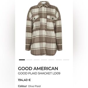 GOOD AMERICAN
GOOD PLAID SHACKET LD09 Color
Olive Plaid
Size 3/4 L-XL